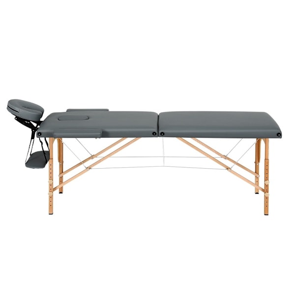 Massage Table 56cm Portable 2 Fold Wooden Beauty Bed Grey62866849455873112