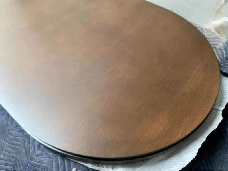 Handcrafted European Oak Dining Table TOP ONLY, Ebony Wood Trimming62864724178690112