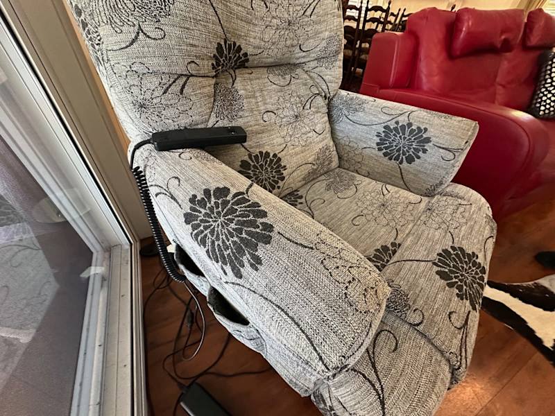 Electric recliner / lift chair - Grey/Black Floral Fabric - $400 ono62863369866370113