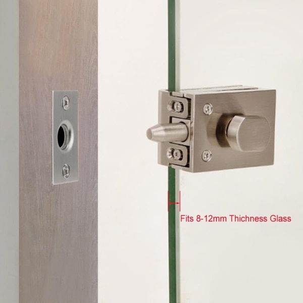 Adjustable Glass Door Floor Lock Set  Zinc Alloy  Fits 8-12mm Glass63004493612802113