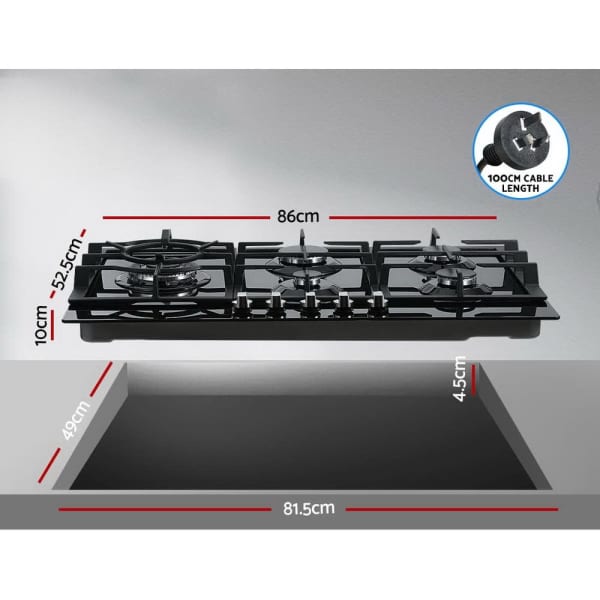 90 cm black glass cooktop63016060926466111