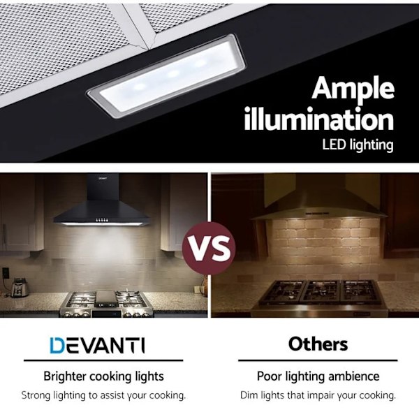 Pyramid Range Hood 600mm 60cm Kitchen Canopy Black63016483470849114