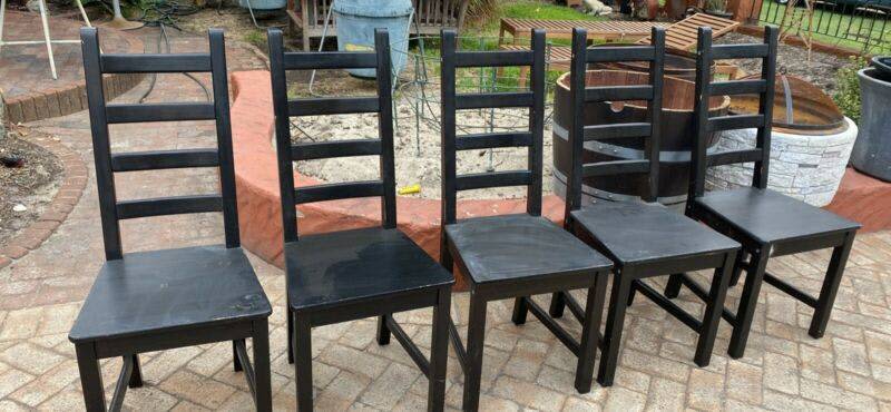 black ladderback chairs