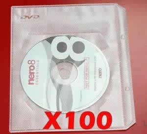 White 100X CD DVD sleeves For dvd Movie cover Storage CDs DVDs