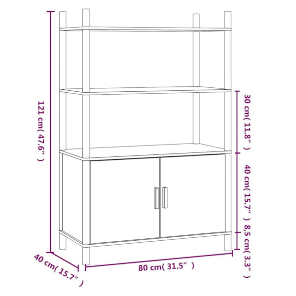 Highboard 80x40x121 cm Engineered Wood62863374658562114