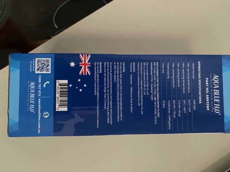 Water Filter Zip Replacement63012443661441111