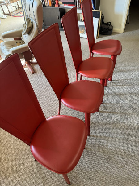 Dining chairs red leather 6 of62863408305409112