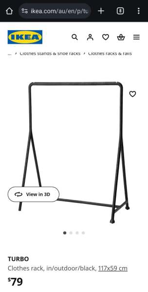 TURBO IKEA - Clothes rack, in/outdoor/black, 117x59 cm
$79628634124885771112