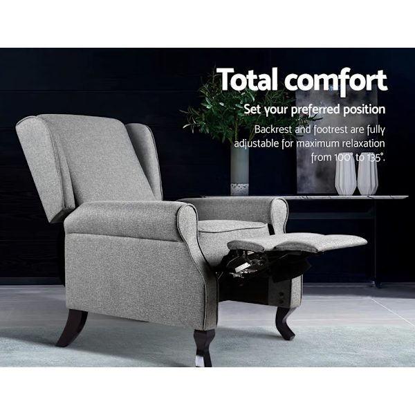 Recliner Armchair Grey Fabric Domini62863373694723113