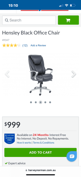 hensley black office chair