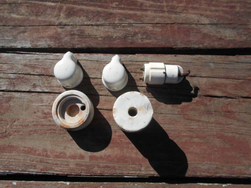 ANTIQUE VINTAGE CERAMIC   ELECTRICAL KNOBS SWITCHES FITTINGS63439105197441110