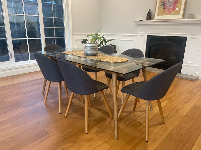 dining table and six chairs for sale