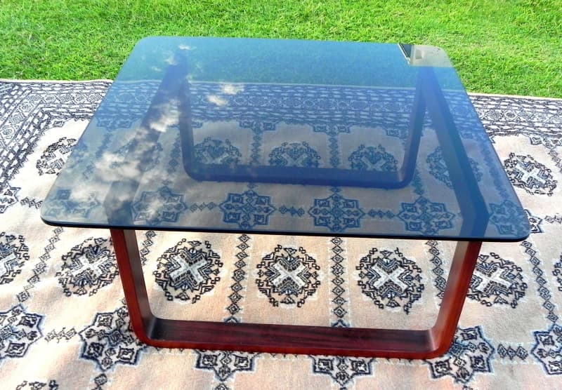 Mid Century Modern Retro U Shaped Leg With Smoke Glass Top62863412601986113