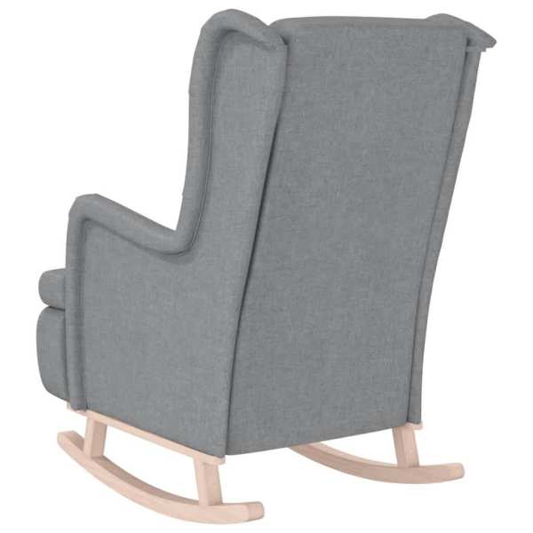 Armchair with Solid Rubber Wood Rocking Legs Light Grey Fabric62863372004226112