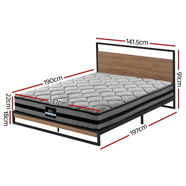 Metal Bed Frame Double Size Beds Platform with Mattress62863384611843113