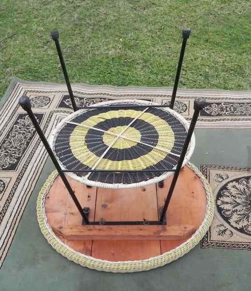 Vintage Retro 2 Tier Round Cane Coffee Table62863841057539113