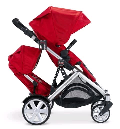 britax double stroller red