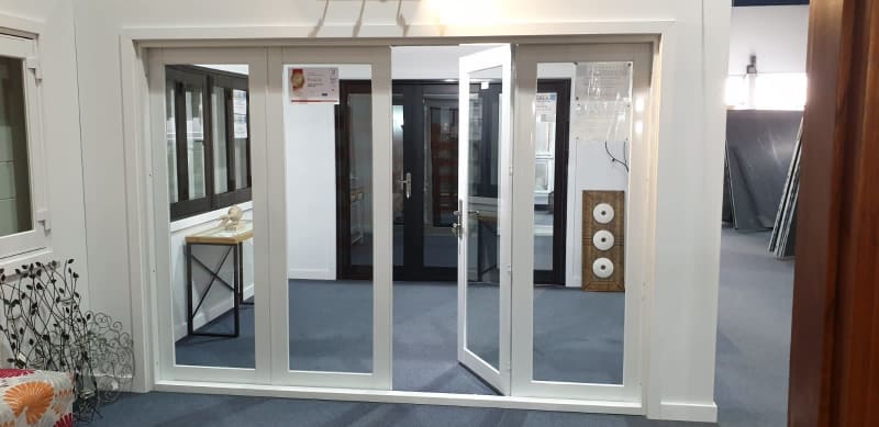 Aluminium 4 Panel Bi Fold French Door - Black, White, Timber Effect63011558909059113