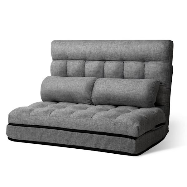 Lounge Sofa Bed 2-seater Grey Fabric62863376439939111
