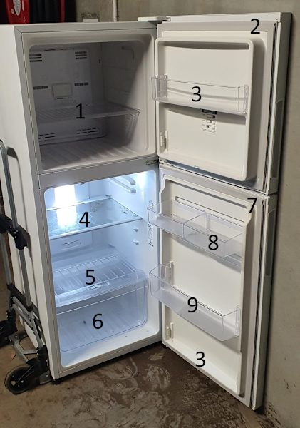 Spare PARTS for 230L Kelvinator 2 fridge, Carlton pickup63612128450307110