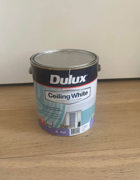 Dulux 4L Ceiling White Paint (90% left)63440164503299110