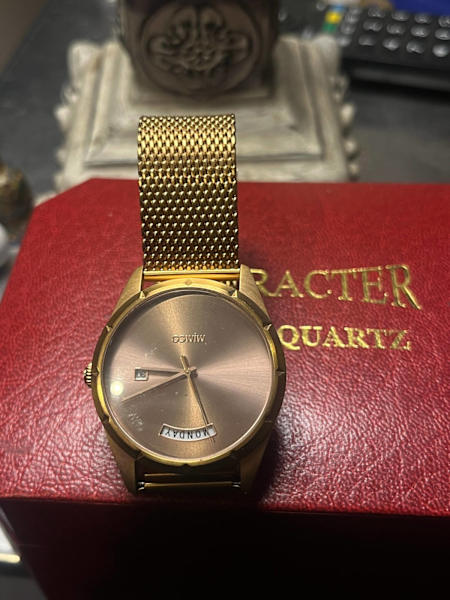 mimco rose gold watch