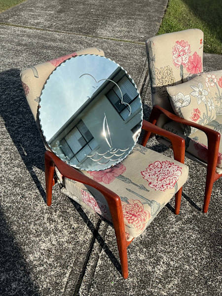 Pair of Vintage Chairs and Vintage mirror 62863376368899114