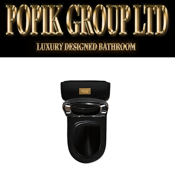 Black Luxury toilet with gold stripe WC63012912919553111