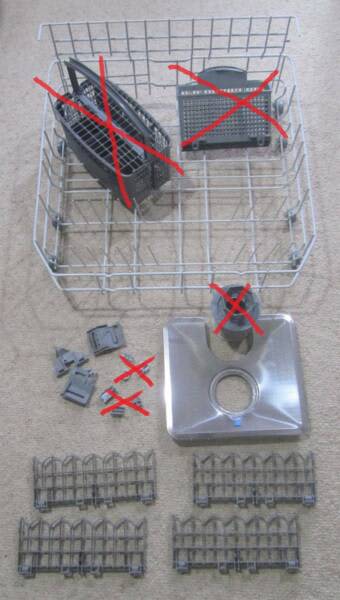 Assorted Bosch Dishwasher Spare Parts - Basket Rack Filter Bearings63020444921091110