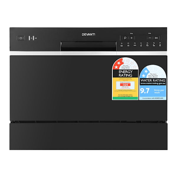 6 Place Settings Benchtop Dishwasher Black63018619219329113