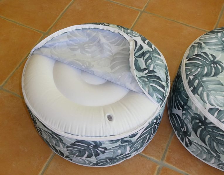 Two As New Outdoor Inflatable Ottomans62929669604482112