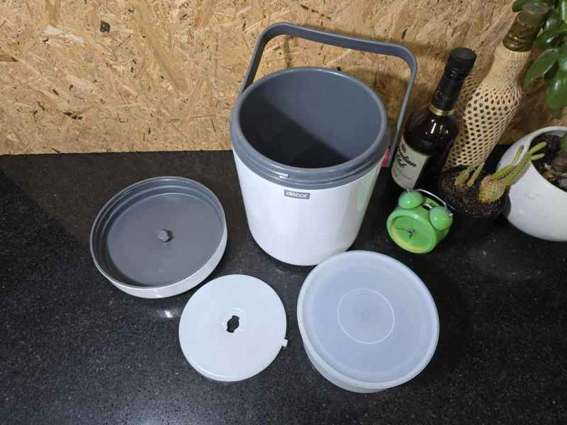 DECOR 521 Buddy Deluxe Insulated Retro WHITE Drink & Food Cooler Picni63023086566274113