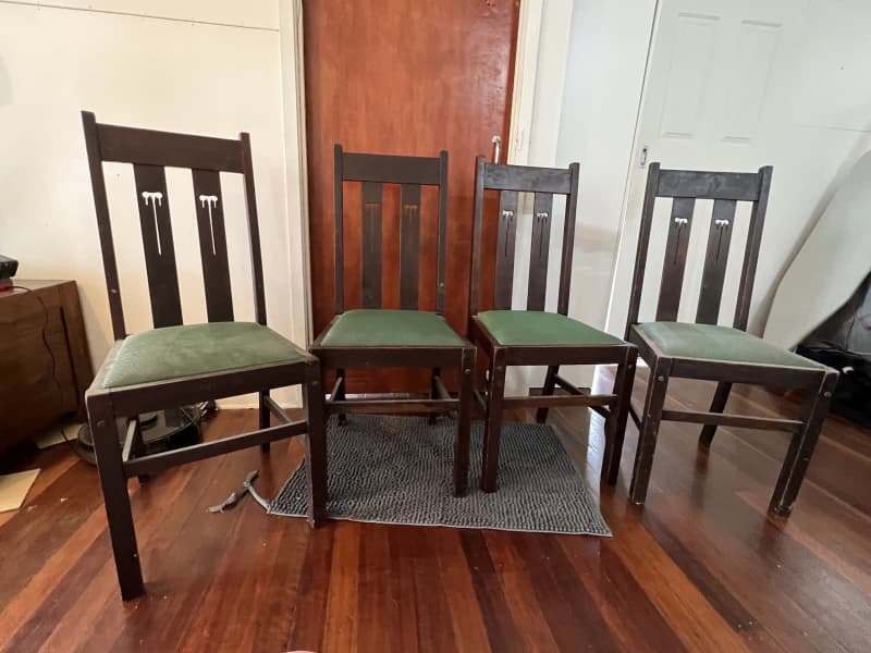 silky oak dining chairs