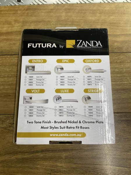 Zanda Futura Boston Passage Door Handle New in Box 63004437359874111