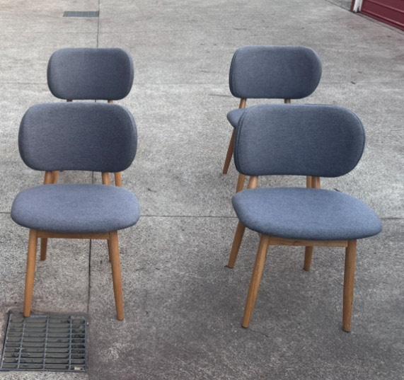 Icon By Design x 4 Olivia Chair grey fabric American Oak dining chairs628633806167071119