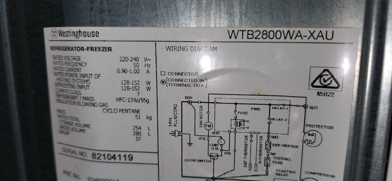 254L Westinghouse Fridge - Works Fine63012912462081112