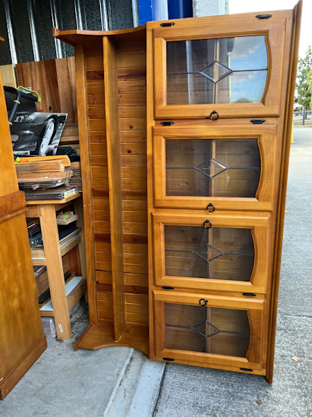 Elegant Wood & Glass Sideboard (two of)62929669545729119
