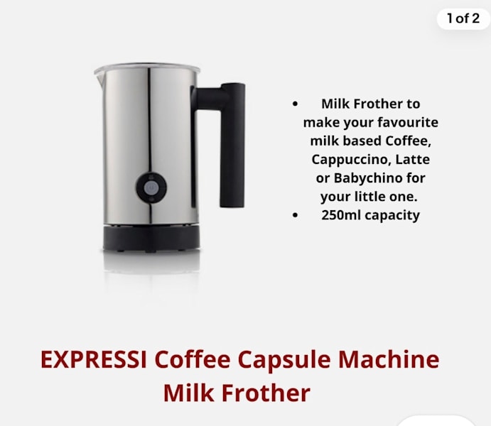 Nespresso Expressi coffee pod machine, milk frother, capsule dispener63018620096387113