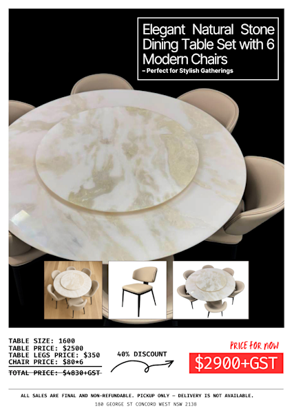 Elegant Natural Stone Dining Table Set for Sale - Byartist Stone62863383209859114