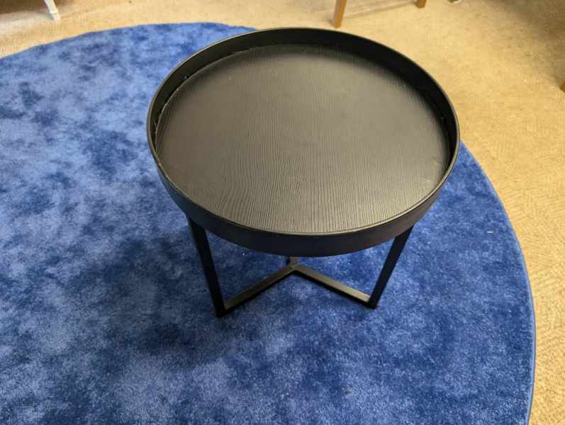 Tray side table in matte black melamine - $30 62863378242050111