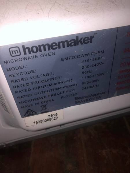 Homemaker microwave oven small can deliver reasonable range 63017320768001111
