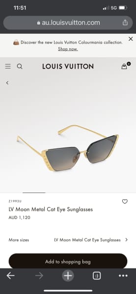 Louis Vuitton 1.1 Evidence Metal Square Sunglasses Gold Metal. Size U