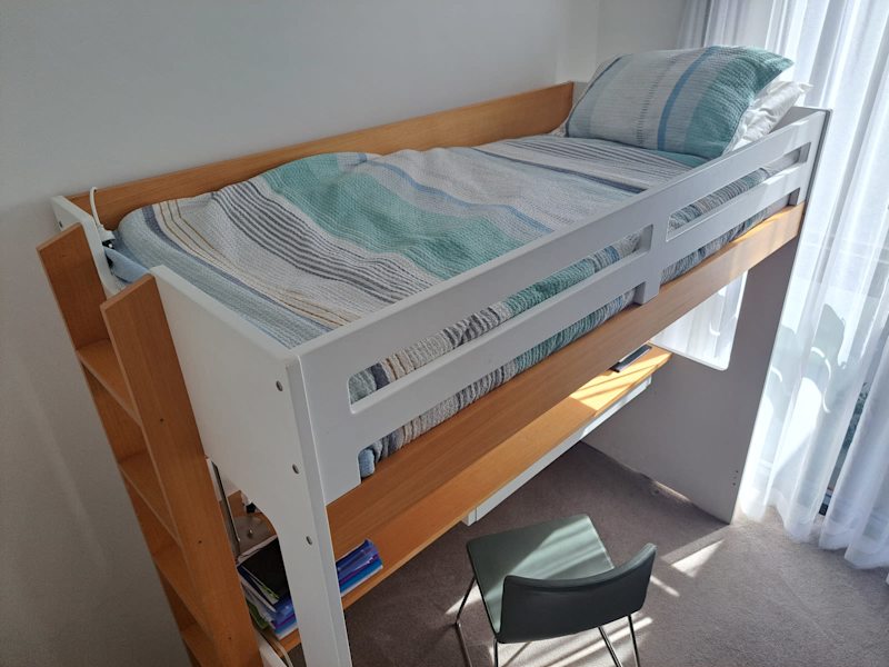 LOFT SINGLE KING BED with desk and shelf62863376130177111