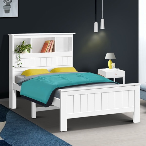 MAJA Eco-Friendly Bed Frame with Storage Headboard - Single Size, Whit62864723182210113