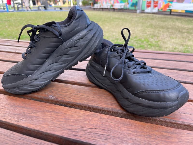 Hoka One One Bondi SR Black Leather US Womens Size 5 /