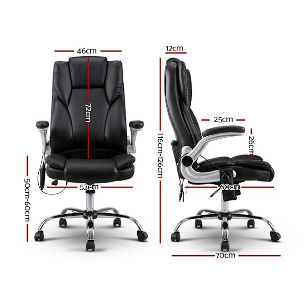 8 Point Massage Office Chair PU Leather Black62863374479233112
