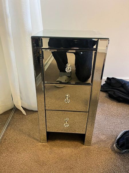 2  Mirrored bedside tables for sell62863413267458111