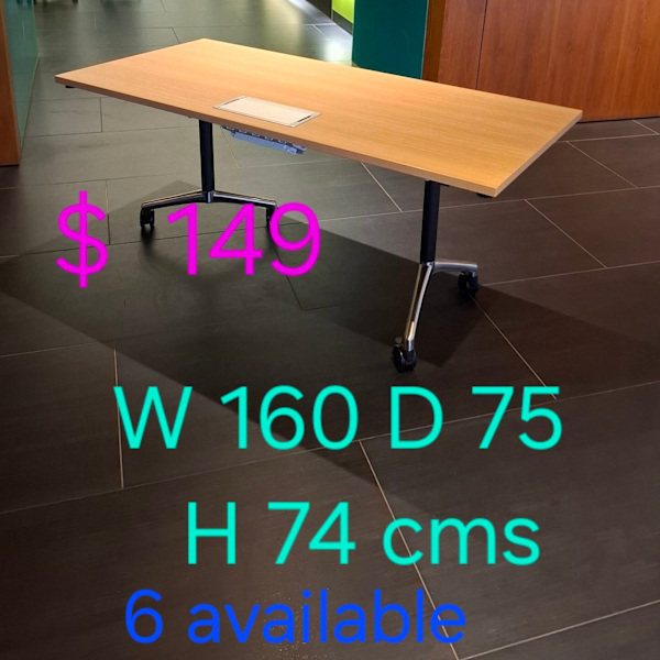 6 Mobile foldable office desks $ 149 each training boardroom table wfh628633850288671120