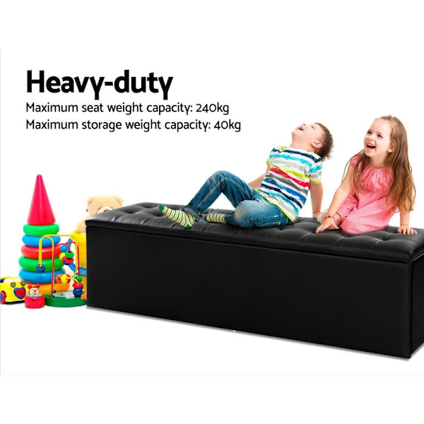 Storage Ottoman Blanket Box 140cm Leather Black62863372513922114