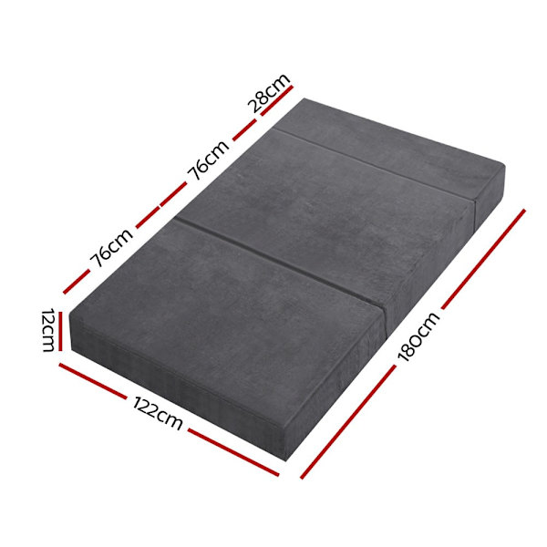 Foldable Mattress Folding Foam Bed Mat Double Grey62863406952834114